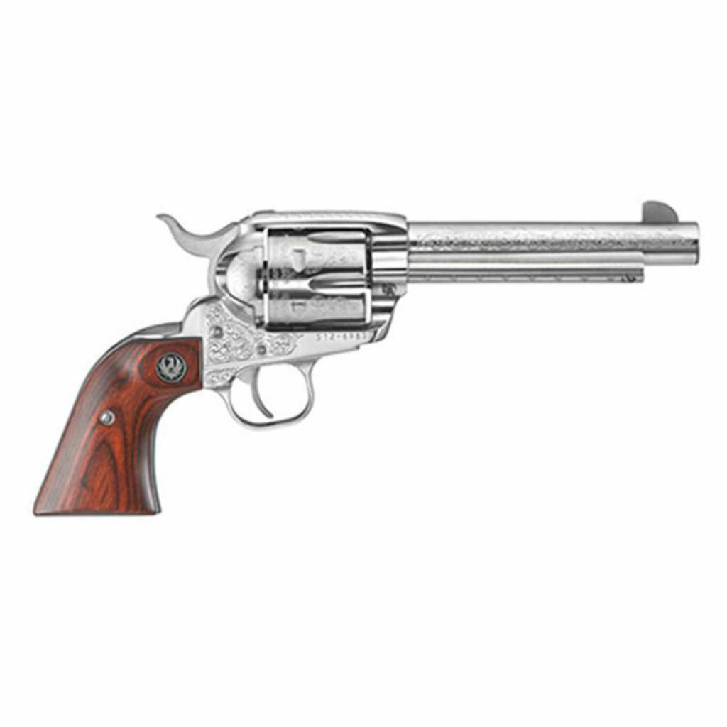 Ruger Vaquero 45 (Long) Colt 5.5in Engraved High Gloss Stainless